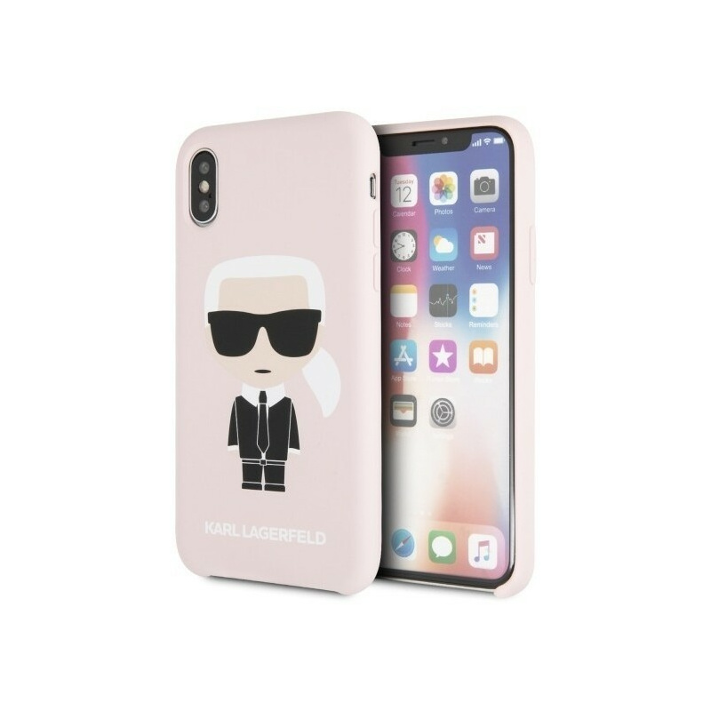 Hurtownia Karl Lagerfeld - 3700740441923 - KLD223PNK - Karl Lagerfeld KLHCPXSLFKPI iPhone X/Xs hardcase jasnoróżowy/light pink Silicone Iconic - B2B homescreen