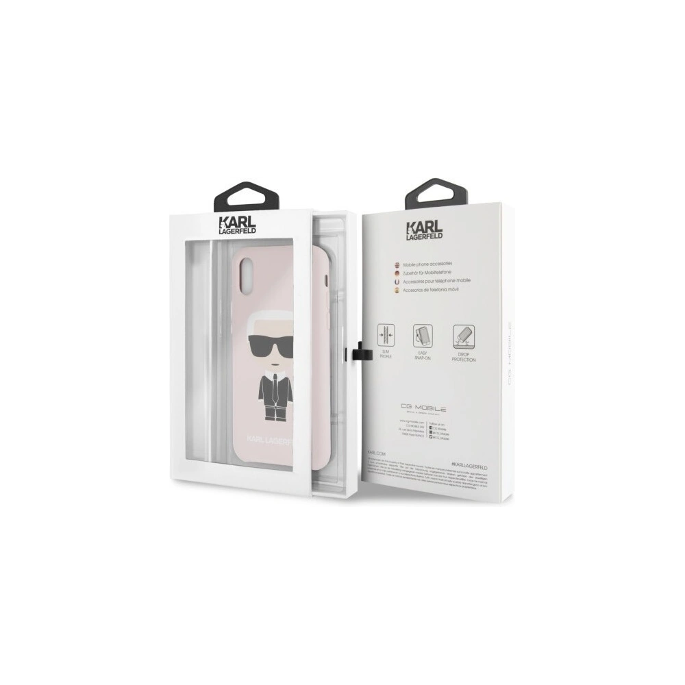 Hurtownia GSM - Karl Lagerfeld KLHCPXSLFKPI iPhone X/Xs hardcase jasnoróżowy/light pink Silicone Iconic - KLD223PNK - {ean13} - Hurt