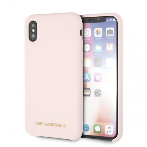 Hurtownia Karl Lagerfeld - 3700740435496 - KLD224PNK - Karl Lagerfeld KLHCPXSLLPG iPhone X/Xs hardcase jasnoróżowy/light pink Silicone - B2B homescreen