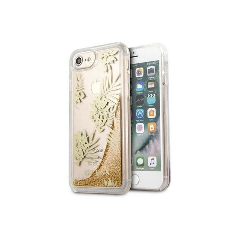 Guess Distributor - 3700740398265 - GUE306RS - Guess GUHCP7GLUPRG Apple iPhone SE 2022/SE 2020/8/7 rose gold hard case Palm Springs Glitter Liquid - B2B homescreen