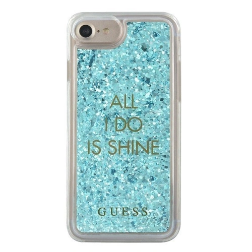 Etui Guess GUHCP7GLUQBL Apple iPhone SE 2022/SE 2020/8/7 niebieski/blue hard case Liquid Glitter Party
