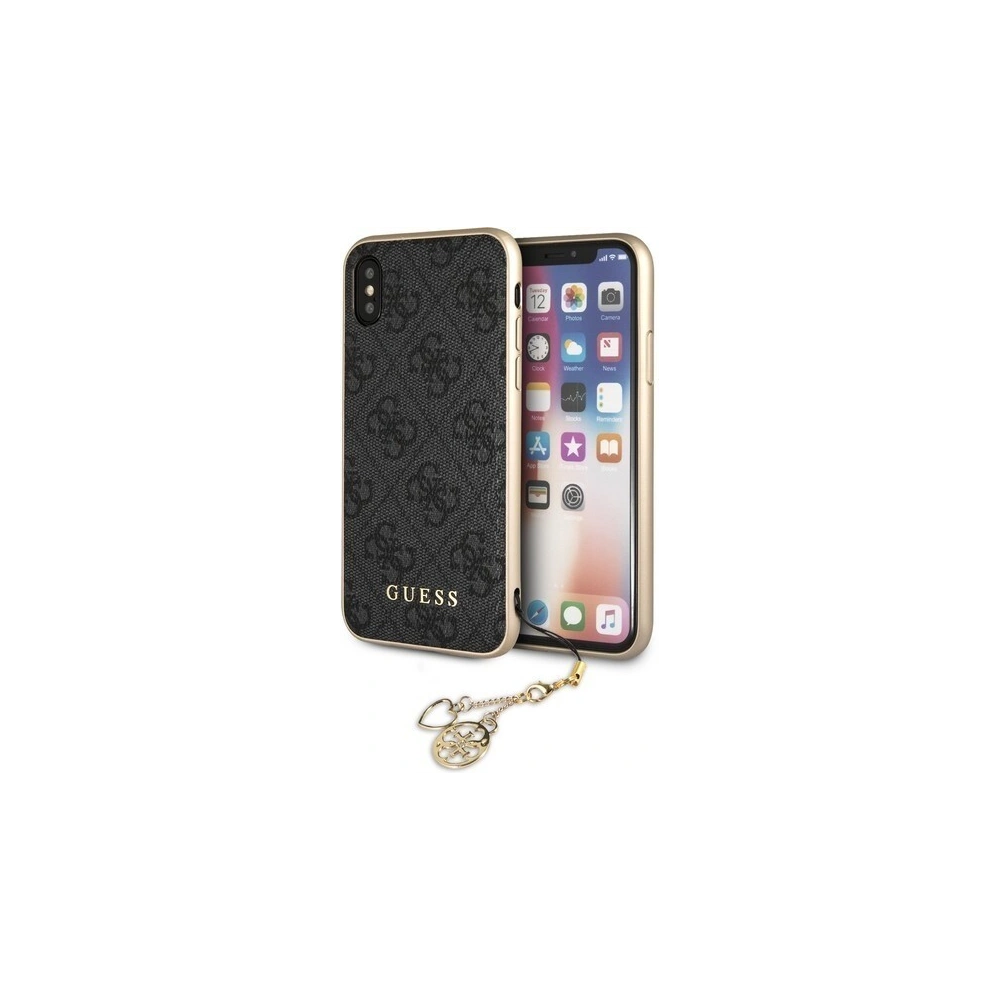 Hurtownia GSM - Etui Guess GUHCPXGF4GGR Apple iPhone X/XS grey/szary hard case 4G Charms Collection - GUE312GRY - {ean13} - Hurt