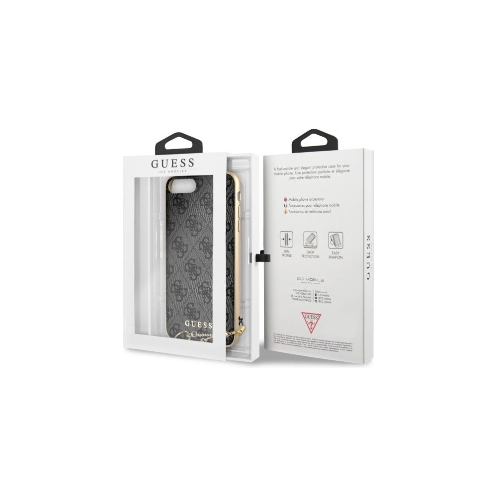 Hurtownia GSM - Etui Guess GUHCPXGF4GGR Apple iPhone X/XS grey/szary hard case 4G Charms Collection - GUE312GRY - {ean13} - Hurt