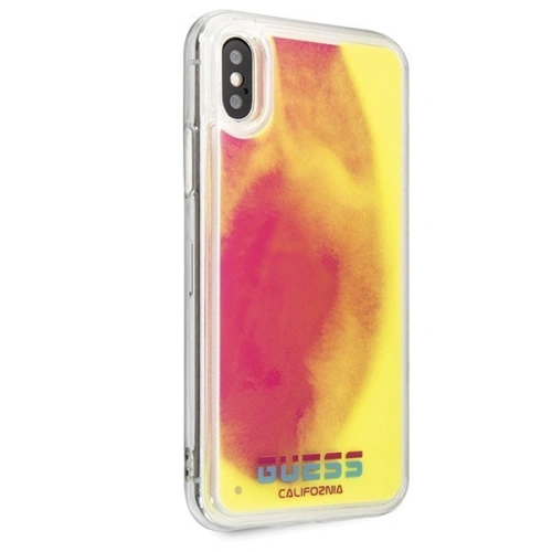 Etui Guess GUHCPXGLCPI Apple iPhone X/XS różowy/pink hard case California Glow in the dark