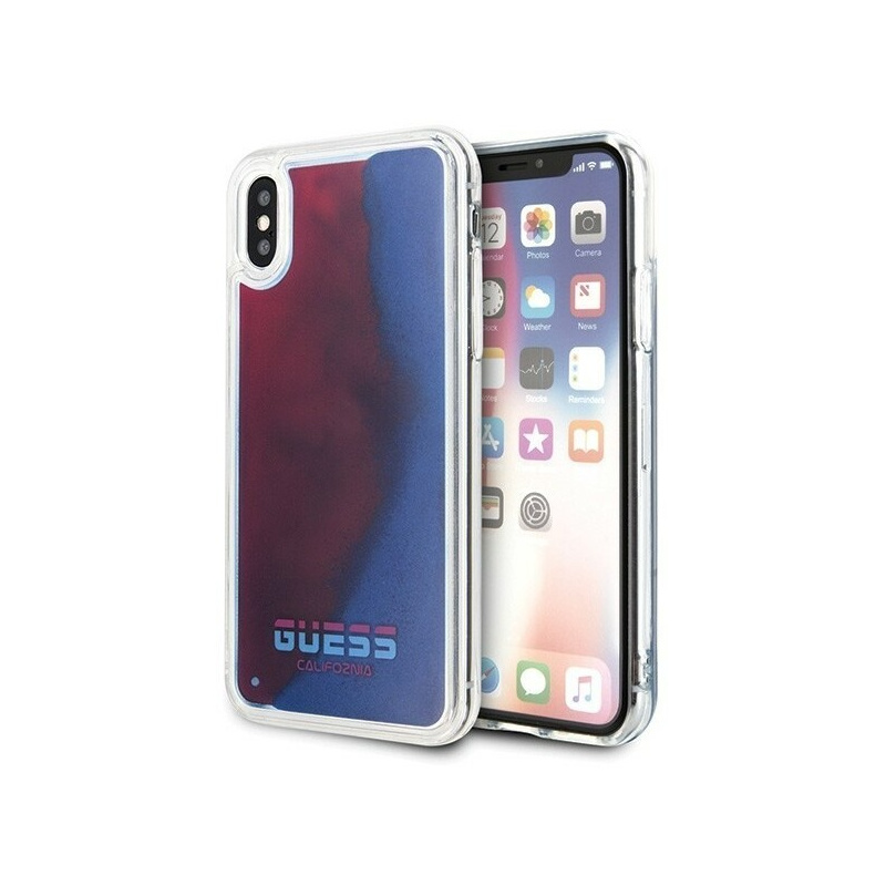 Guess GUHCPXGLCRE iPhone X/Xs red hard case California Glow in the dark