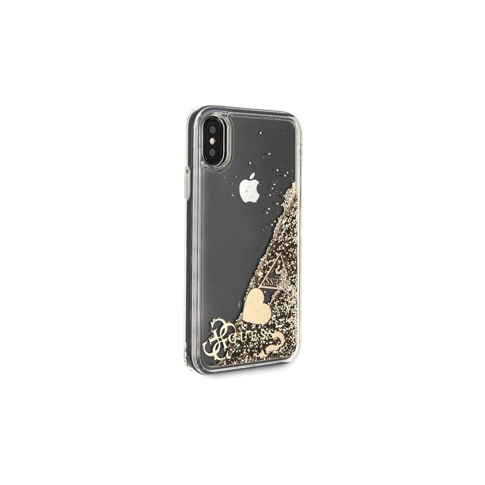 Hurtownia GSM - Etui Guess GUHCPXGLHFLGO Apple iPhone X/XS gold/złoty hard case Glitter Hearts - GUE315GLD - {ean13} - Hurt