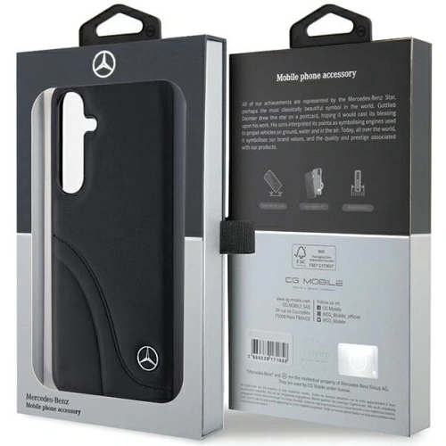 Etui Mercedes MEHCS24S23RBCSK Samsung Galaxy S24 hardcase Leather Curved Stitches czarny/black