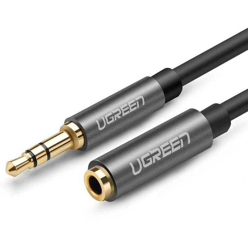 Hurtownia Ugreen - 6957303815920 - UGR220GRY - Przedłużacz audio AUX UGREEN kabel jack 3,5 mm, 1m (szary) - B2B homescreen