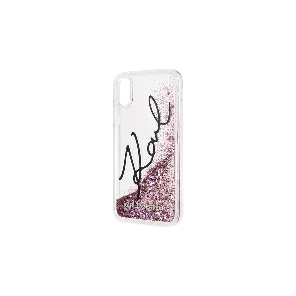 Hurtownia GSM - Karl Lagerfeld KLHCPXTRKSIGPI iPhone X /Xs różowy/pink hard case Signature Liquid Glitter Stars - KLD226PNK - {ean13} - Hurt