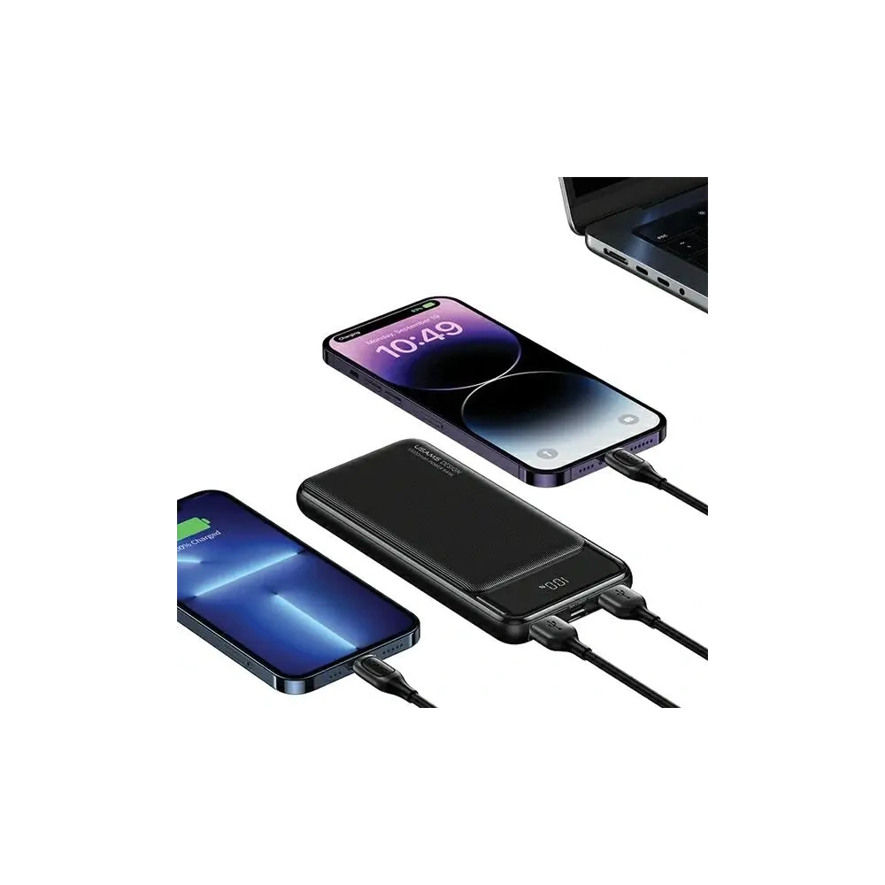 Hurtownia GSM - Baterie externă USAMS XY Series 10000mAh 10W MicroUSB, 2xUSB-A, USB-C neagră - USA1193 - {ean13} - Hurt