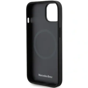 Mercedes MEHMP14S23RCMK Apple iPhone 13 / 14 / 15 kemény tok Smooth Leather MagSafe fekete