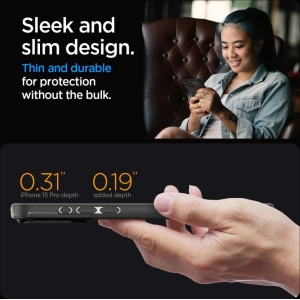 Hurtownia GSM - [OUTLET] Case Spigen Optik Armor Mag MagSafe Apple iPhone 15 Pro Schwarz - OT-763 - {ean13} - Hurt