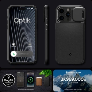 Hurtownia GSM - [OUTLET] Case Spigen Optik Armor Mag MagSafe Apple iPhone 15 Pro Schwarz - OT-763 - {ean13} - Hurt