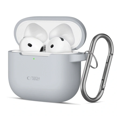 Etui Tech-Protect Silicone Hook Apple Airpods 4 Crayon Grey