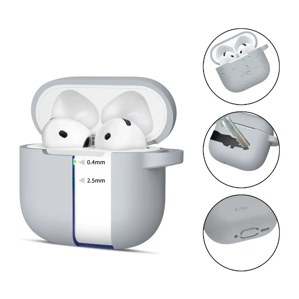 Hurtownia GSM - Etui Tech-Protect silikonový háček Apple Airpods 4 Crayon Grey - THP3436 - {ean13} - Hurt