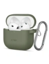 Etui Tech-Protect silikonový háček Apple Airpods 4 olivově zelená