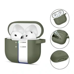 Hurtownia GSM - Etui Tech-Protect silikonový háček Apple Airpods 4 olivově zelená - THP3437 - {ean13} - Hurt