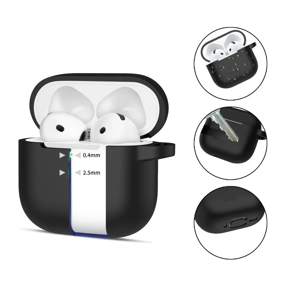 Hurtownia GSM - Etui Tech-Protect silikonový háček Apple Airpods 4 černý - THP3439 - {ean13} - Hurt