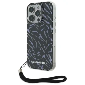 Etui Karl Lagerfeld KLHCP16LHZBPKCCU Apple iPhone 16 Pro Zebra With Cord fioletowy/purple