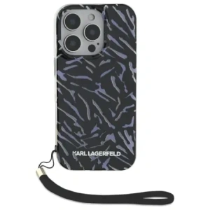 Etui Karl Lagerfeld KLHCP16LHZBPKCCU Apple iPhone 16 Pro Zebra With Cord fioletowy/purple