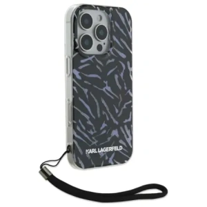 Etui Karl Lagerfeld KLHCP16LHZBPKCCU Apple iPhone 16 Pro Zebra With Cord fioletowy/purple