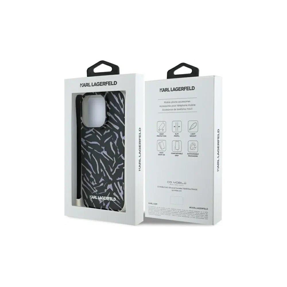 Hurtownia GSM - Etui Karl Lagerfeld KLHCP16LHZBPKCCU Apple iPhone 16 Pro Zebra s kabelem fialový/purple - KLD21787 - {ean13} - Hurt