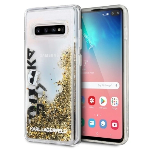 Hurtownia Karl Lagerfeld - 3700740450840 - KLD239BLKGLD - Karl Lagerfeld KLHCS10PROGO S10 Plus G975 czarno-złoty/black & gold hard case Glitter - B2B homescreen