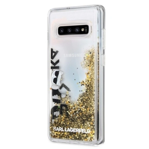 Karl Lagerfeld KLHCS10PROGO S10 Plus G975 czarno-złoty/black & gold hard case Glitter