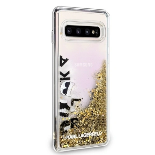 Karl Lagerfeld KLHCS10PROGO S10 Plus G975 czarno-złoty/black & gold hard case Glitter