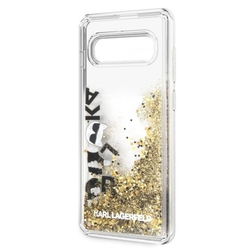 Karl Lagerfeld KLHCS10PROGO S10 Plus G975 czarno-złoty/black & gold hard case Glitter