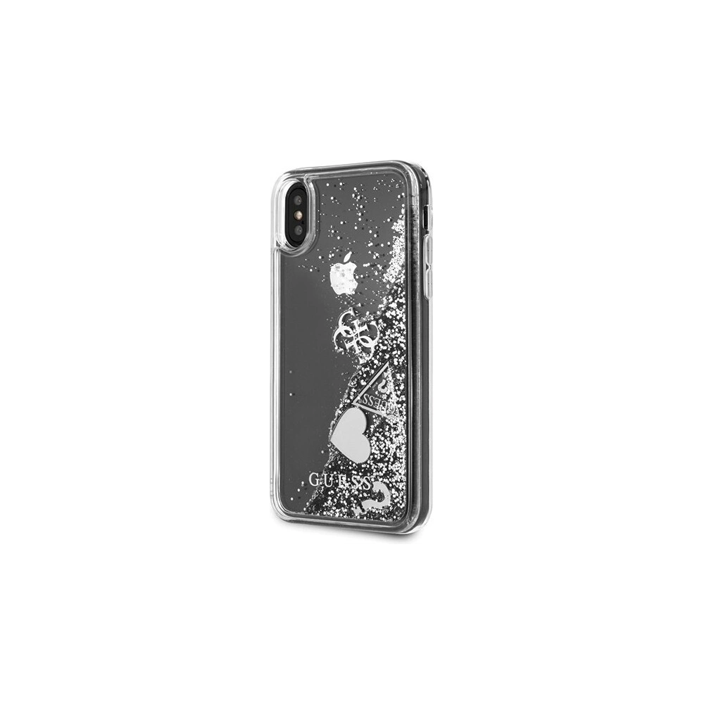 Hurtownia GSM - Etui Guess GUHCPXGLHFLSI Apple iPhone X/XS srebrny/silver hard case Glitter Hearts - GUE317SLVHEA - {ean13} - Hurt
