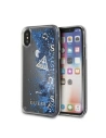 Etui Guess GUHCPXGLUFLBL Apple iPhone X purple/fioletowy hard case Glitter Liquid