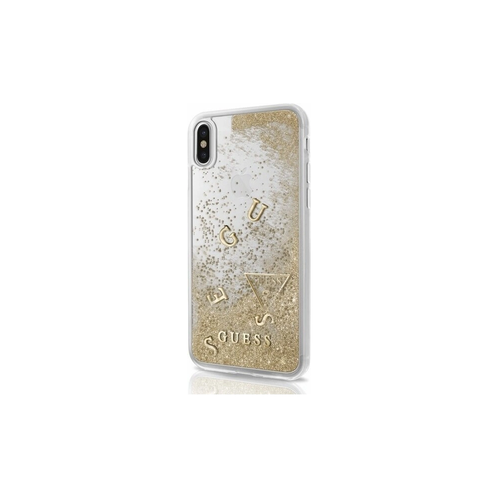 Wholesale Guess GUHCPXGLUFLGO iPhone X gold hard case Glitter Liquid - GUE319GLD - {ean13} - Hurt