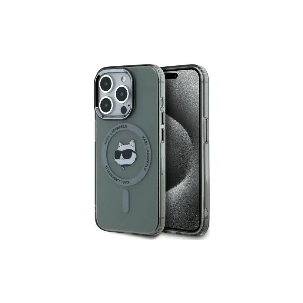 Wholesale Karl Lagerfeld KLHMP15LHLSCHK Apple iPhone 15 Pro hardcase IML Metal Choupette Head MagSafe black - KLD21788 - {ean13} - Hurt