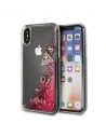 Guess GUHCPXGLUFLRA iPhone X Raspberry hard case Glitter Liquid