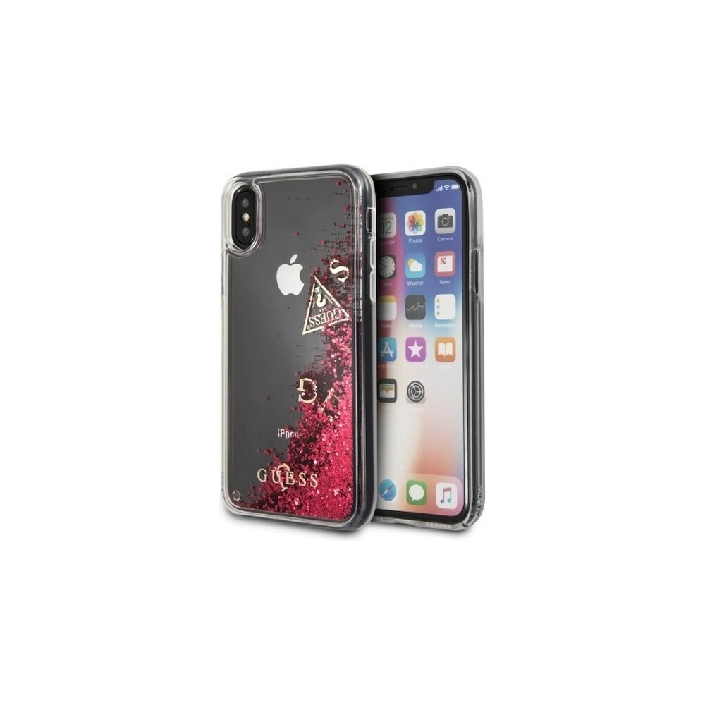Hurtownia GSM - Etui Guess GUHCPXGLUFLRA Apple iPhone X raspberry hard case Glitter Liquid - GUE320 - {ean13} - Hurt