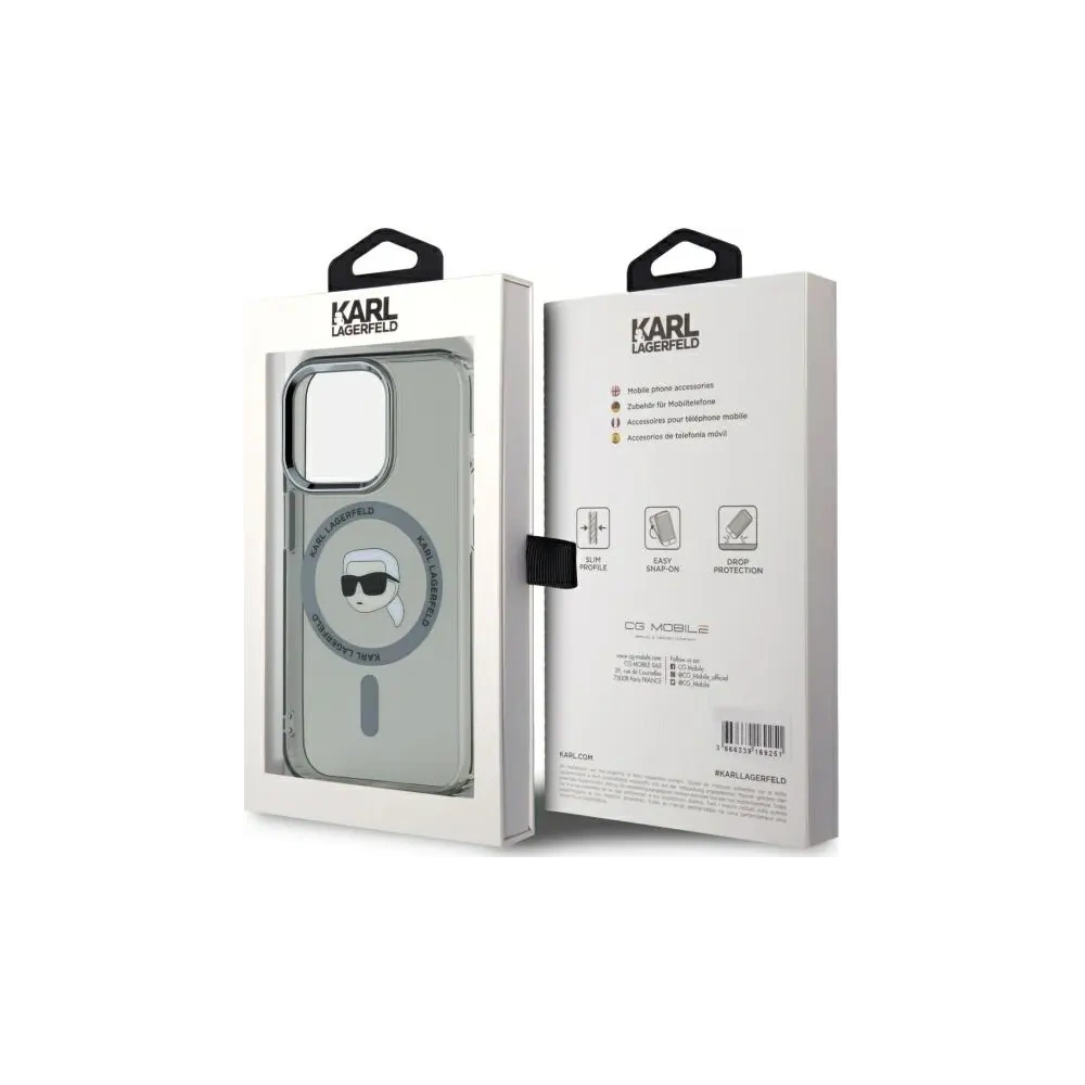 Hurtownia GSM - Karl Lagerfeld KLHMP15LHLSKIK Apple iPhone 15 Pro Hardcase IML Metall Karl Kopf MagSafe schwarz - KLD21790 - {ean13} - Hurt