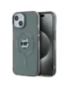 Karl Lagerfeld KLHMP15SHLSCHK Apple iPhone 15 husă hardcase IML Metal Choupette Head MagSafe neagră