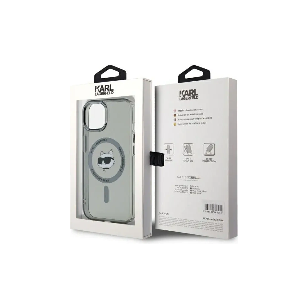 Hurtownia GSM - Karl Lagerfeld KLHMP15SHLSCHK Apple iPhone 15 husă hardcase IML Metal Choupette Head MagSafe neagră - KLD21791 - {ean13} - Hurt