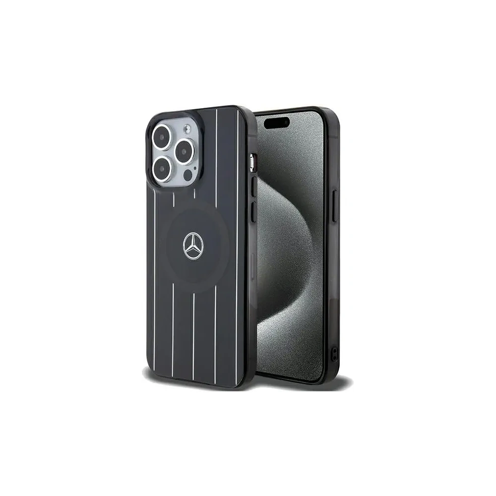 Hurtownia GSM - Mercedes MEHMP15L23HRSK Apple iPhone 15 Pro kemény tok Dupla réteg Keresztvonalak MagSafe fekete - MRS218 - {ean13} - Hurt