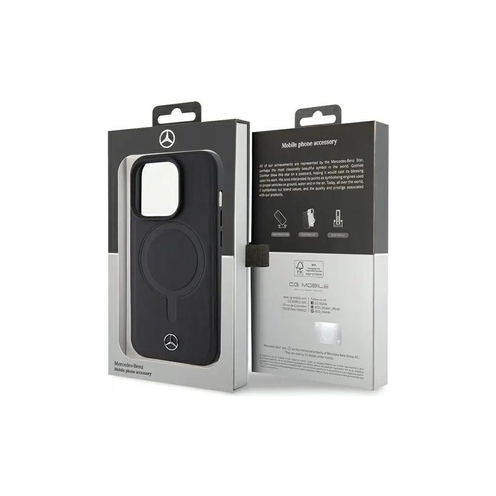 Hurtownia GSM - Etui Mercedes MEHMP15L23RCMK Apple iPhone 15 Pro hardcase Smooth Leather MagSafe czarny/black - MRS219 - {ean13} - Hurt