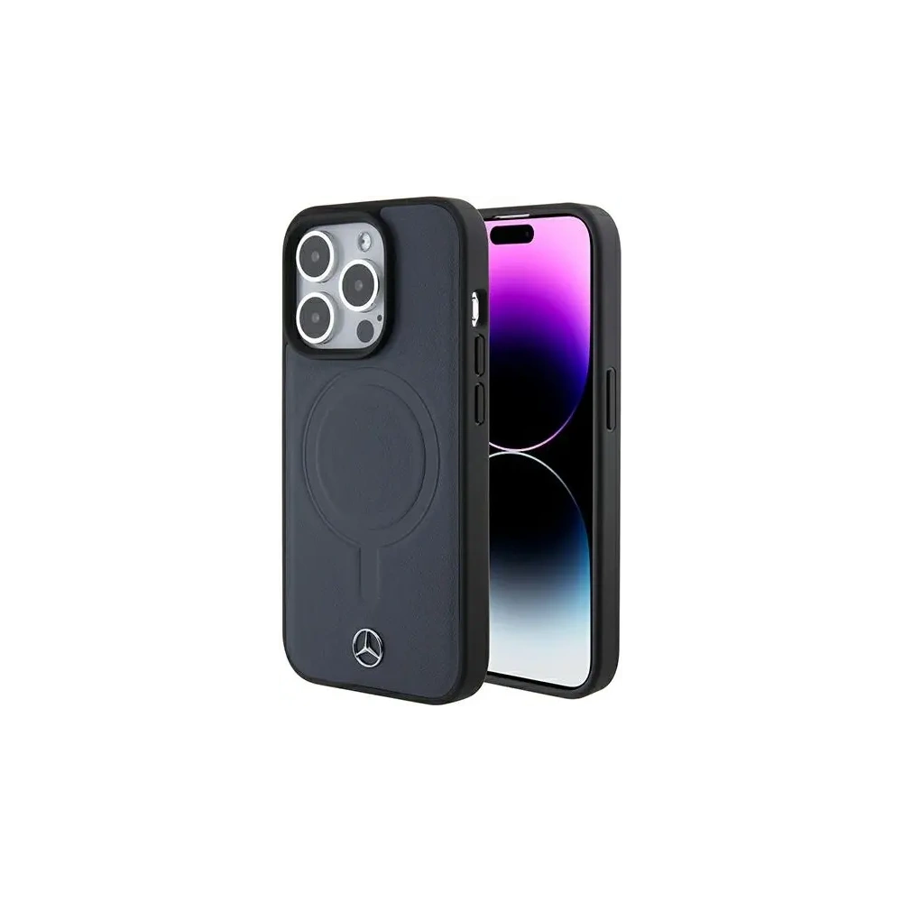 Hurtownia GSM - Etui Mercedes MEHMP15L23RCMV Apple iPhone 15 Pro hardcase Smooth Leather MagSafe granatowy/navy - MRS220 - {ean13} - Hurt