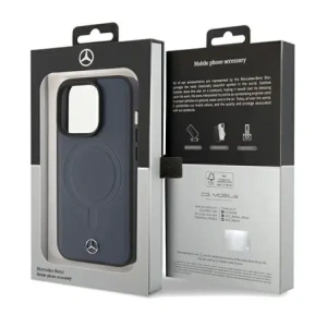 Mercedes MEHMP15L23RCMV Apple iPhone 15 Pro kemény tok Simító Bőr MagSafe sötétkék