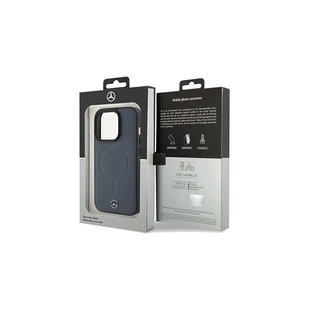 Hurtownia GSM - Etui Mercedes MEHMP15L23RCMV Apple iPhone 15 Pro hardcase Smooth Leather MagSafe granatowy/navy - MRS220 - {ean13} - Hurt