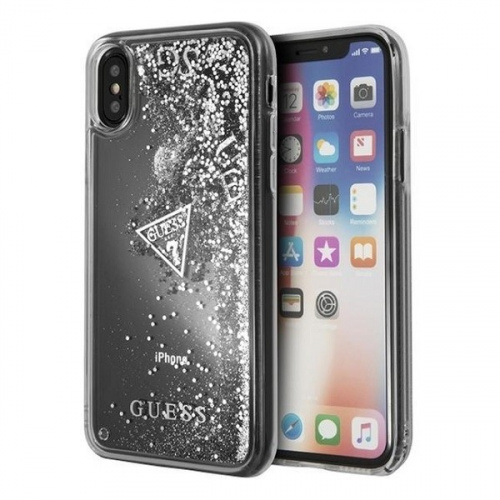 Guess Distributor - 3700740407905 - GUE321SLV - Guess GUHCPXGLUFLSI iPhone XXs silver hard case Glitter Liquid - B2B homescreen