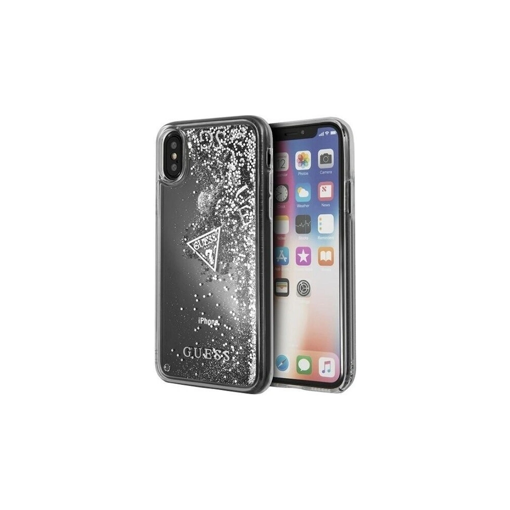 Hurtownia GSM - Etui Guess GUHCPXGLUFLSI Apple iPhone X/XS silver/srebrny hard case Glitter Liquid - GUE321SLV - {ean13} - Hurt