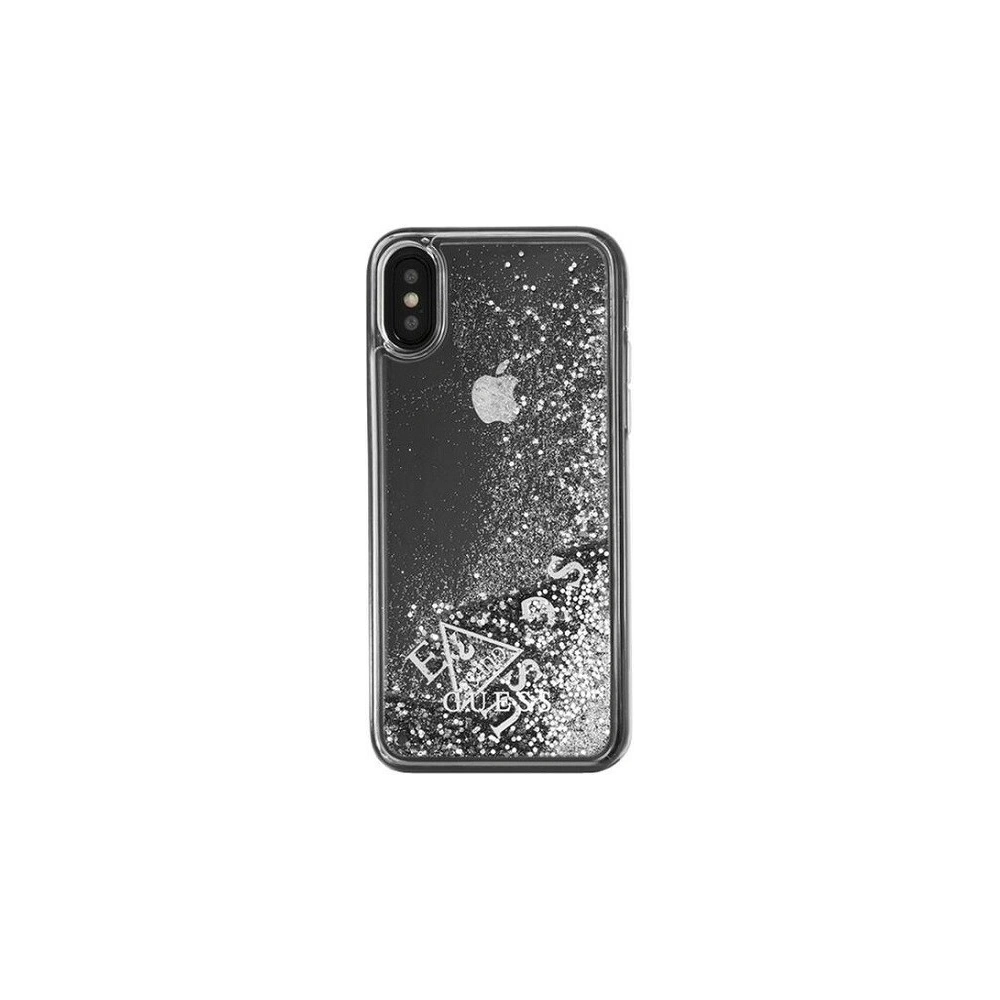 Hurtownia GSM - Etui Guess GUHCPXGLUFLSI Apple iPhone X/XS silver/srebrny hard case Glitter Liquid - GUE321SLV - {ean13} - Hurt