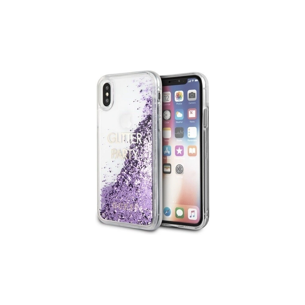 Hurtownia GSM - Etui Guess GUHCPXGLUQPU Apple iPhone X/XS fioletowy/purple hard case Liquid Glitter Party - GUE322PRP - {ean13} - Hurt