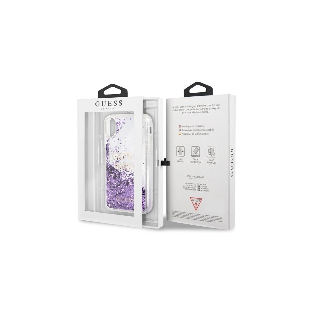 Hurtownia GSM - Etui Guess GUHCPXGLUQPU Apple iPhone X/XS fioletowy/purple hard case Liquid Glitter Party - GUE322PRP - {ean13} - Hurt