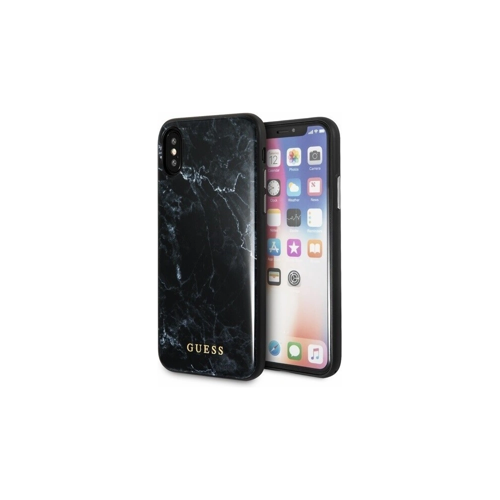 Hurtownia GSM - Etui Guess GUHCPXHYMABK Apple iPhone X/XS czarny/black Marble - GUE323BLK - {ean13} - Hurt